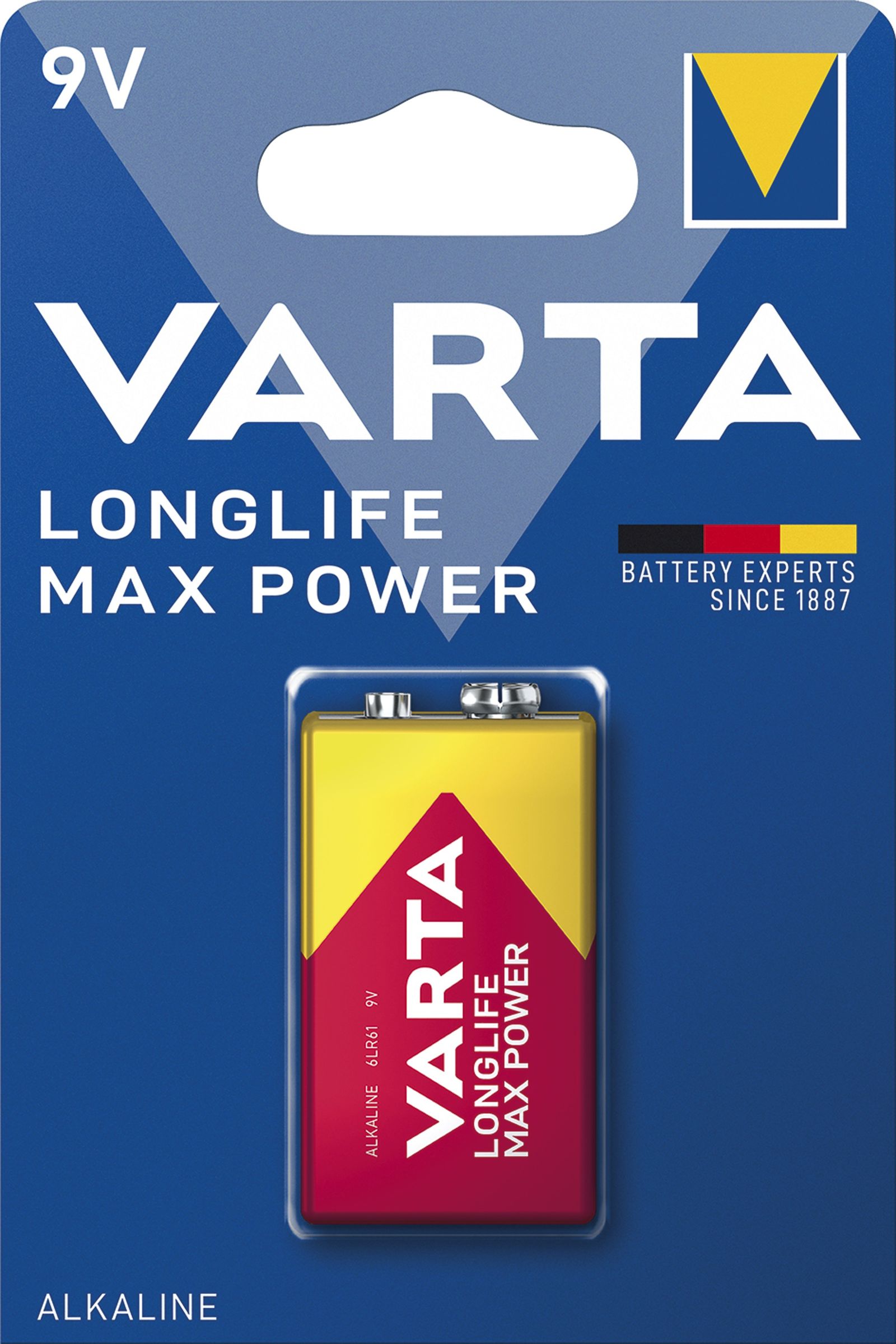 Batterie Block 9V Longlife MAX POWER 6 AM6 6 AM6 6LR61 580mAh AL-MN