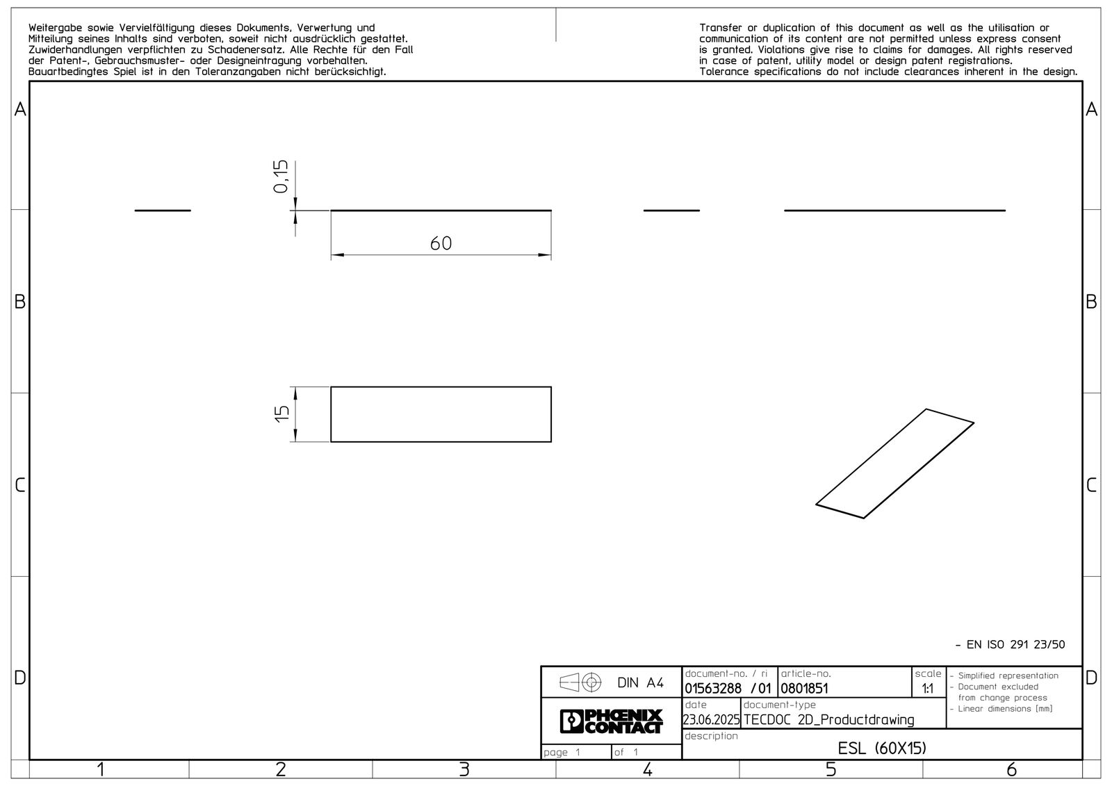 Klemmenmarkierung ws RM=15mm unbedr