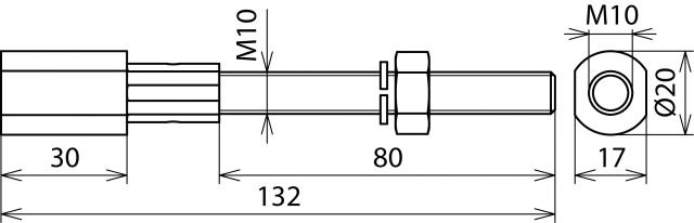 Gewindeadapter M10/10 L 1 Adapter unbeh Edelstahl (V4A)