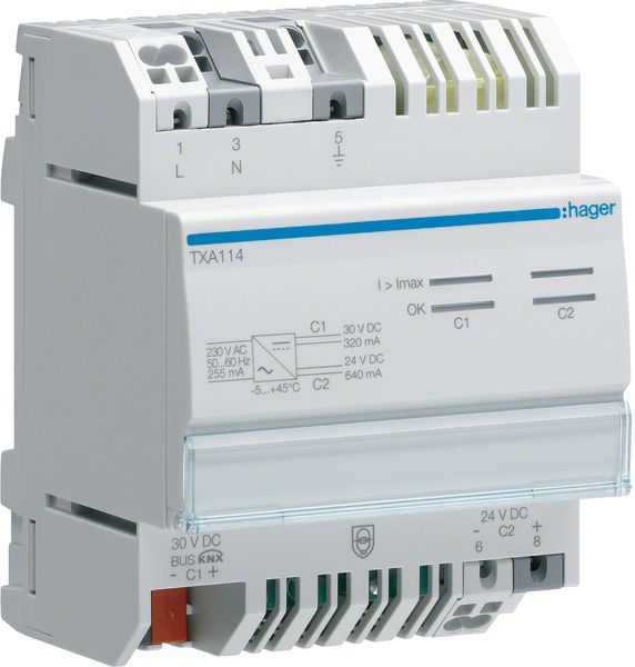 Spannungsversorgung KNX REG 4TE 320mA LED m.LED-Anz