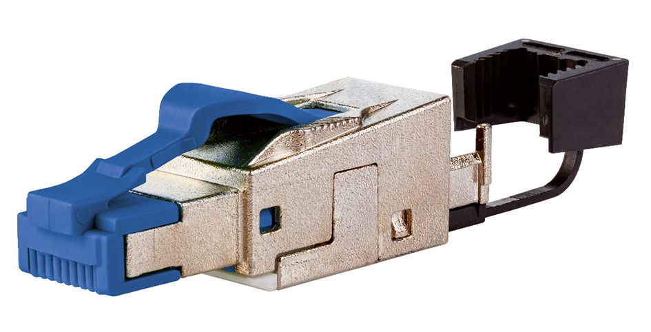 Modular-Stecker Cat6A RJ45 27-22AWG Feldkonf Schirm Litze massiv f.Rundkabel