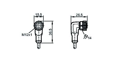 Sensor-Aktorkabel 5p 10m M12 Female abgew PUR hfr Polyurethan (PUR)