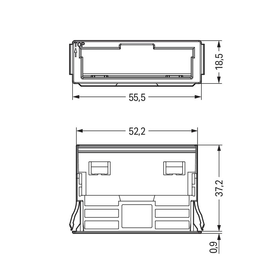 Rahmen Snap-In sw 5p Stecker/Buchse