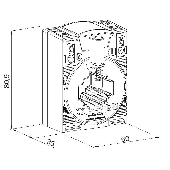 Aufsteckstromwandler Serie 855 Kl=1 10VA 400A/1A m.Berührungss Schnappbef