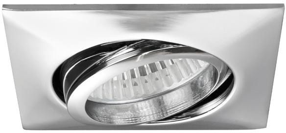 Einbaustrahler 13W GX5,3 chr glz IP20 Alu Ø/EB68mm 83x83mm