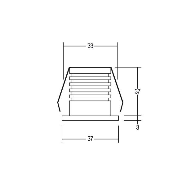 LED-Lichtpunkt 3W 3100K 120lm ws Konv IP65 Ø37x3mm
