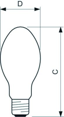 Natriumdampflampe 72,5W E27 2000K ellip Externes Vorschaltgerät erforderlich