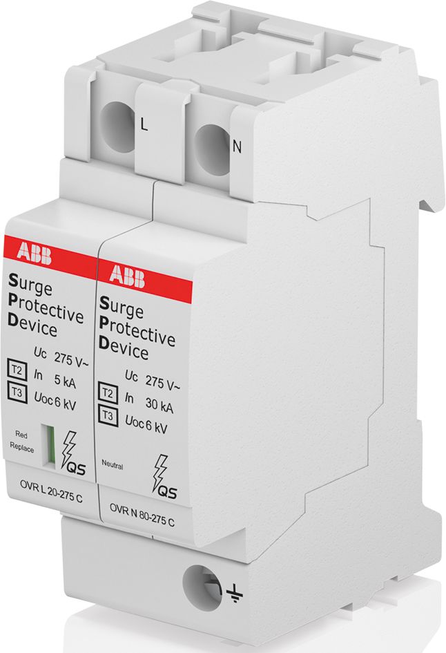 Überspannungsableiter Netzform-TT 230VAC 1,4kV 2TE Hutschiene TH35 5kA opt