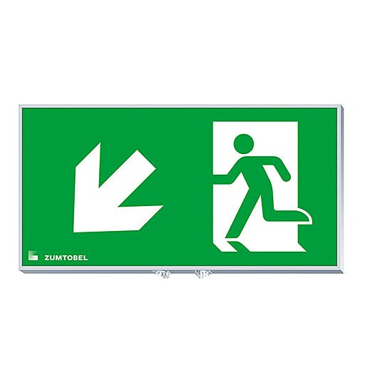 Piktogramm Rettungsweg PURESIGN Acrylglasplatte nach unten