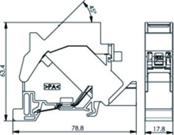 Hutschienenadapter TS35 schräg Kst