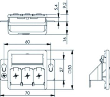Modulaufnahme net-works 3f IDC Kanaleinb Schneidklemme IDC aws schräg