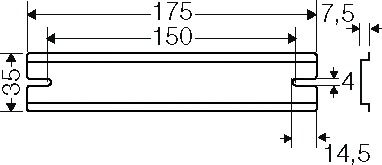 Tragschiene ST g/vz L175mm Langl 35/7,5mm Hut_35/7,5mm