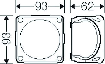 Abzweigdose IP66/IP67/IP6 93x93x62mm sw Kst Wand/Decke hfr
