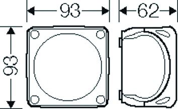Abzweigdose IP66/IP67/IP6 93x93x62mm gr Kst Wand/Decke hfr