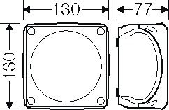 Abzweigdose IP66/IP67/IP6 130x130x77mm sw Kst Wand/Decke hfr