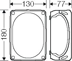 Abzweigdose IP66/IP67/IP6 180x130x77mm sw Kst Wand/Decke hfr