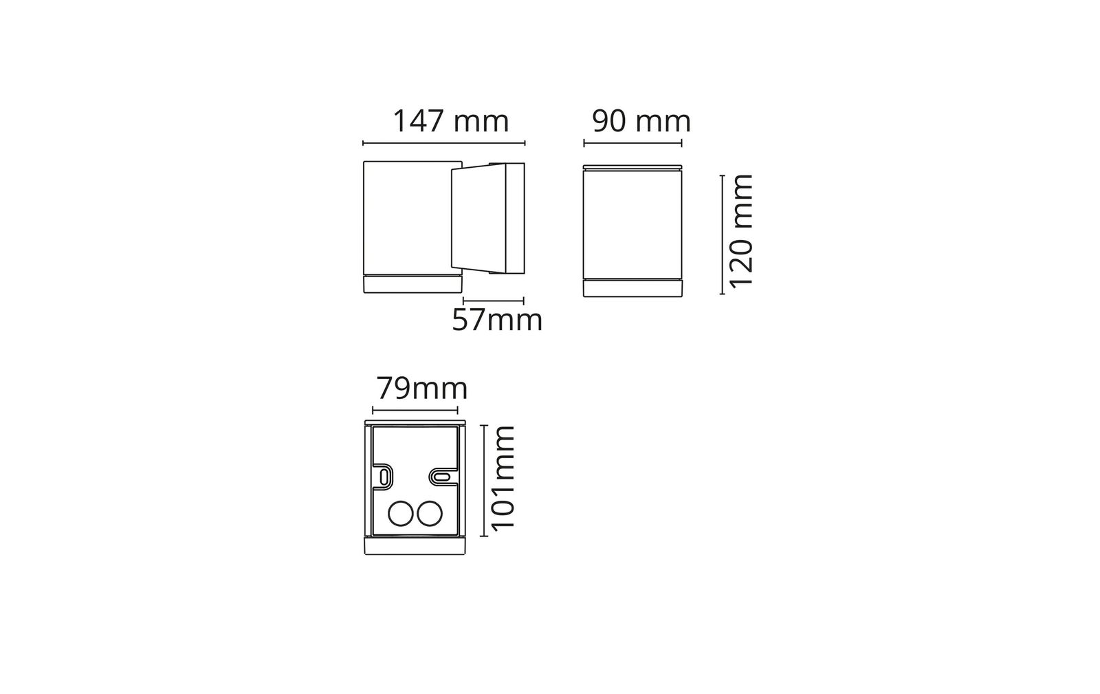 LED-Wandanbauleuchte 6,2W 3000K 330lm graphit Dimmung Phasenabschnitt IP65