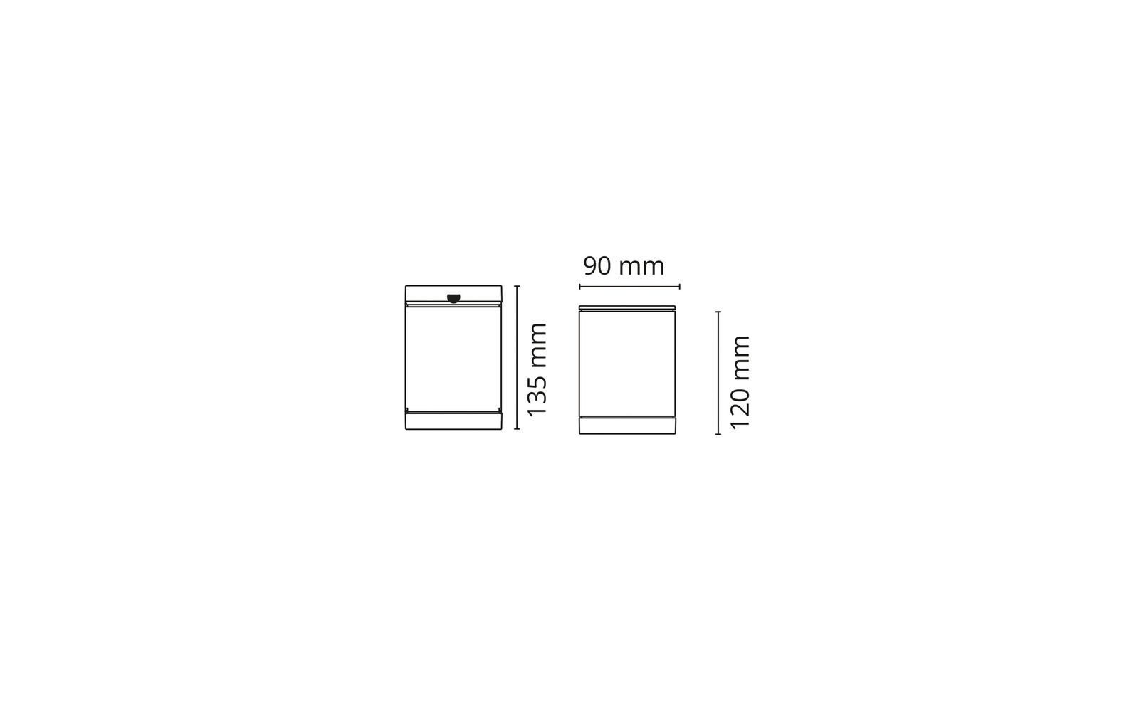 LED-Deckenanbauleuchte 6,2W 3000K 330lm graphit Dimmung Phasenabschnitt IP65