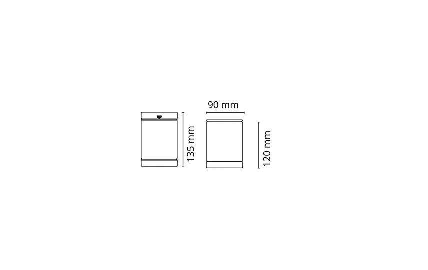 LED-Deckenanbauleuchte 6,2W 3000K 360lm graphit Dimmung Phasenabschnitt IP54