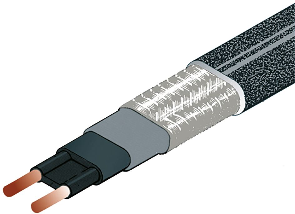 Heizband Dachrinne/fläche 18W/m 240V 1m sw 65°C