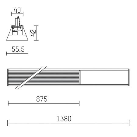 LED-Schienenstrahler 16W in.line 2.0 Alu 4000K 1280lm Konv 1LED IP20 ws mt 3Ph