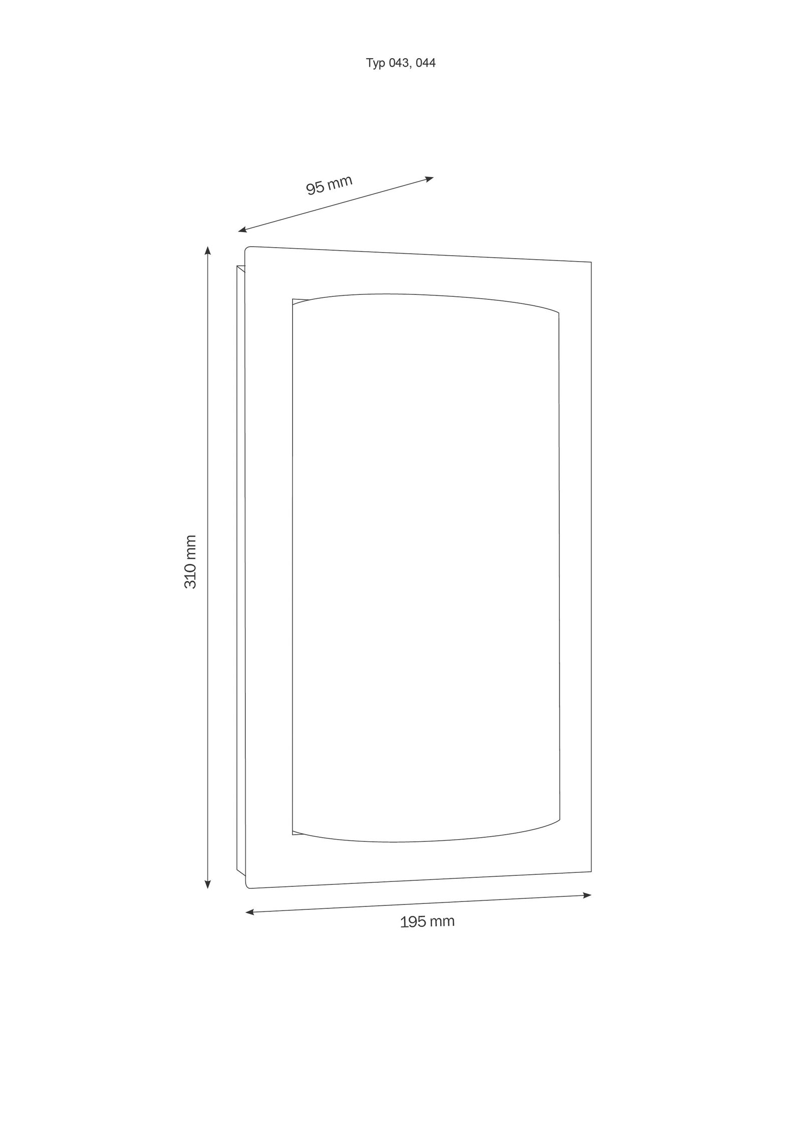 Wandanbauleuchte 13W graphit IP44 E27 BWM 95x195x310mm