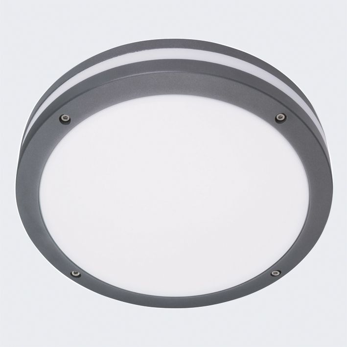 LED-Sensorleuchte 12W 3000K 1180lm ws IP65 BWM Ø320x85mm
