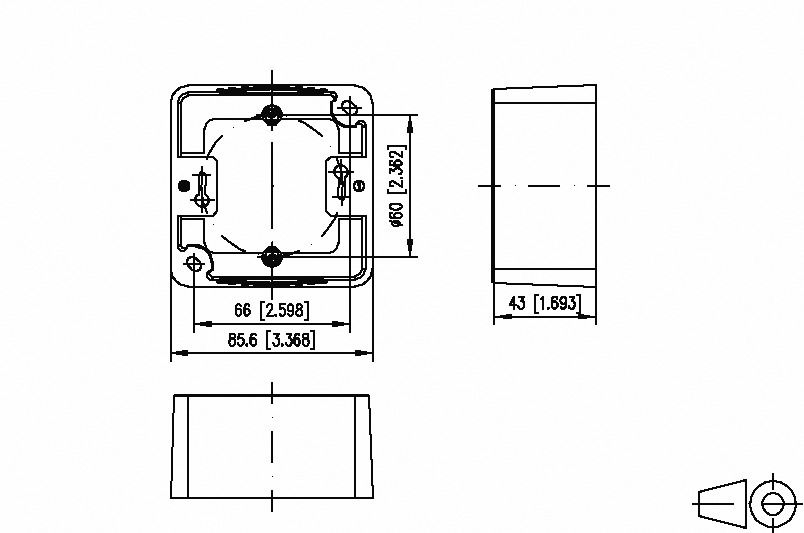 Gehäuse AP 1f Kst rws net-works glz IP20 AP-Geh