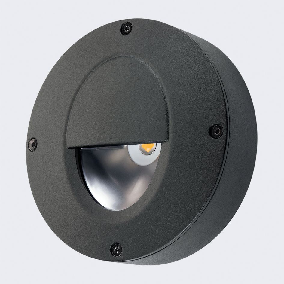 LED-Orientierungsleuchte 3W 3000K 110lm graphit 1LED IP65 Scheibe Gl_tr m.LM