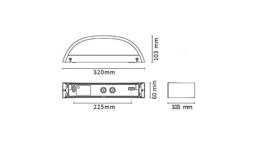 LED-Up/Down Leuchte 7W 3000K 600lm Konv graphit Dimmung Phasenabschnitt IP65