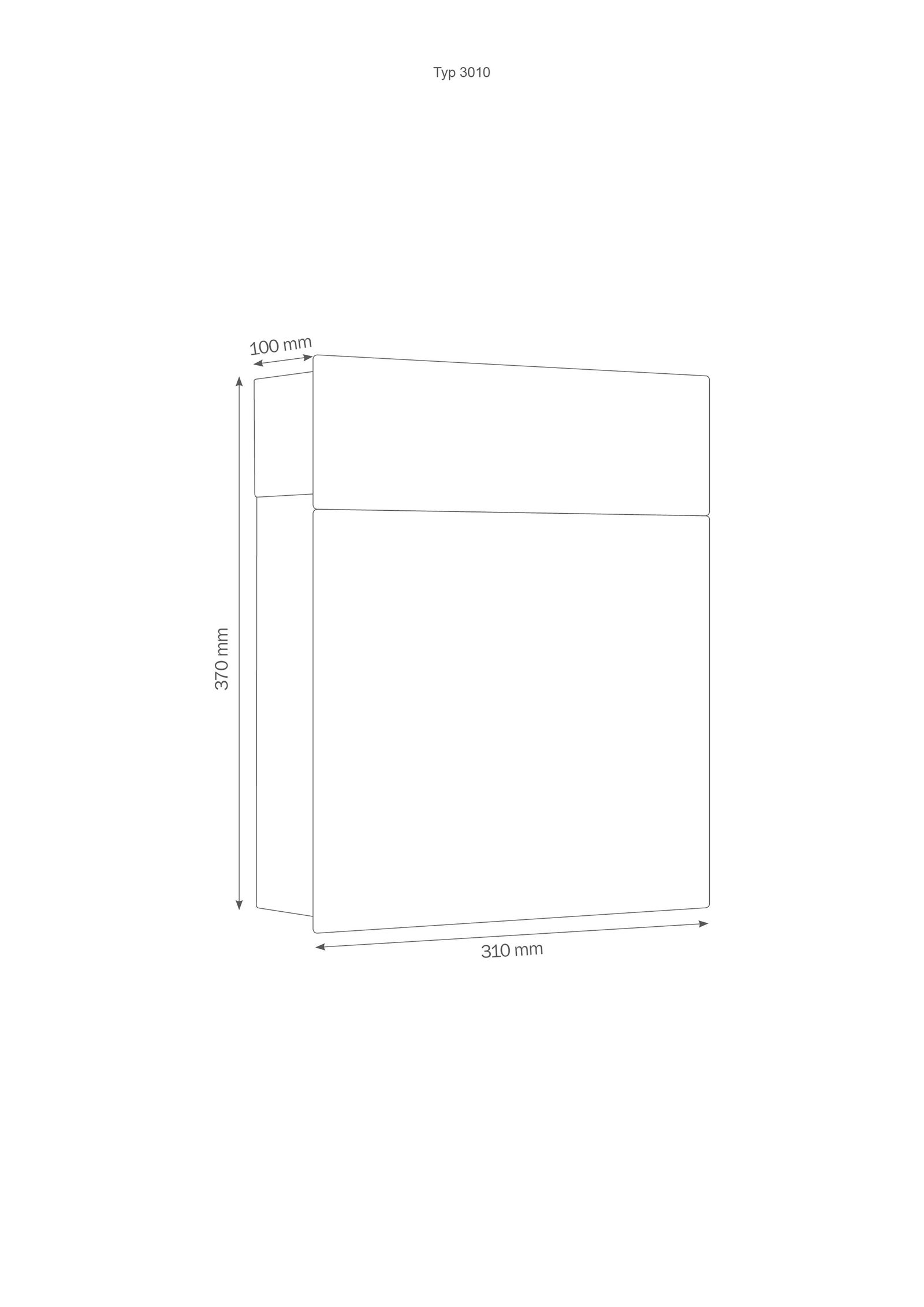 Briefkasten AP 1f Edst 1mod 310x370x100mm