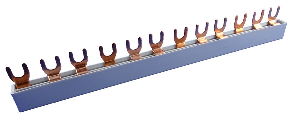 Phasenschiene 3ph 17,8mm 210mm 10qmm 63A Gabel Isoliert