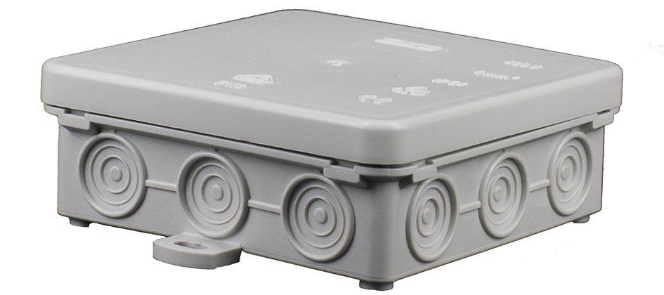 Abzweigdose IP54 2,5qmm 100x100x40mm lgr Kst Wand/Decke