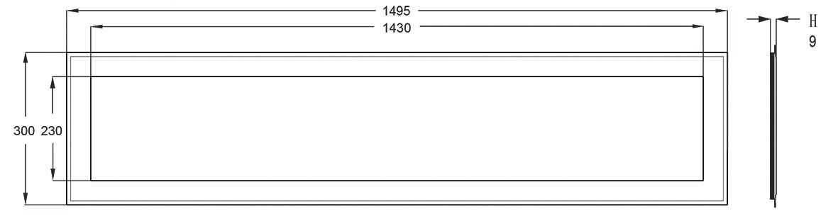 LED-Panel 1495x295mm 38W 4000K 4000lm ws Konv IP40