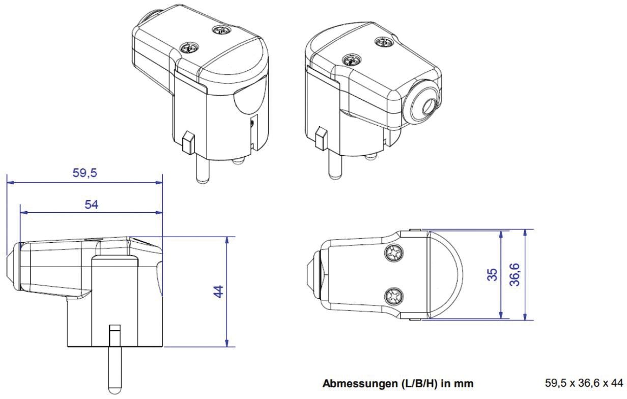 Schutzkontaktstecker 16A 250V Kst IP20 rechtw ws Schraubkl