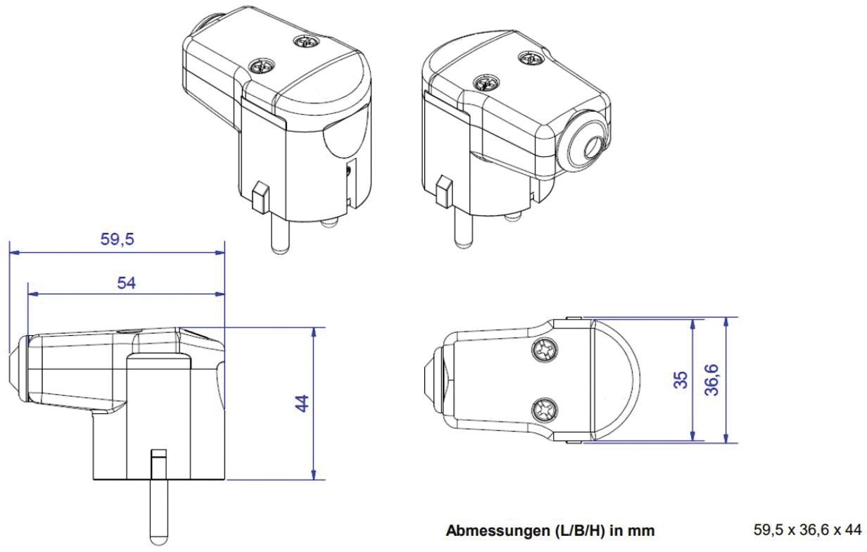 Schutzkontaktstecker 16A 250V Kst IP20 rechtw gr Schraubkl