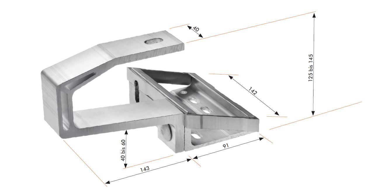 PV-Dachhaken Alu f.Schrägd