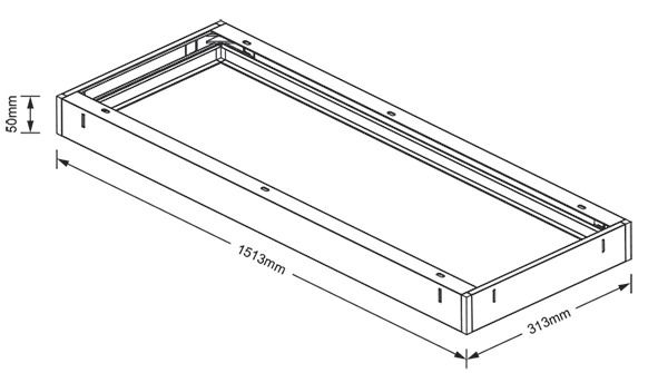 Aufbaurahmen ws Alu L1513mm B313mm H50mm