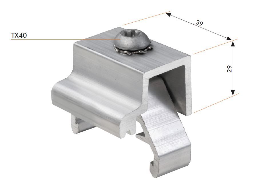 PV-Kreuzverbinder Alu 24-32mm 30x40x30mm