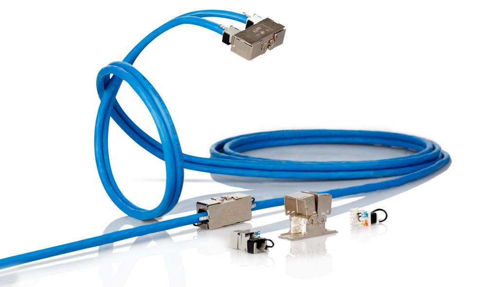 Kabelverbinder Cat6A RJ45 26AWG Feldkonf Schirm massiv f.Rundkabel