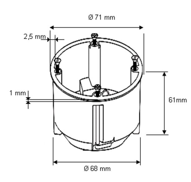 Verbindungsdose HW Ø68x61mm Kst IP30 rnd Ger/VerbDose/kast