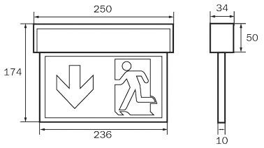 LED-Sicherheitsleuchte 3,1W 6500K IP54 1LED Wandanbau/Deckenanbau 22m dezentr