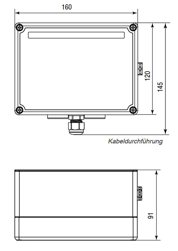 DC-Stringbox 1f 1100V/mess Verschr IP65 160x120x91mm
