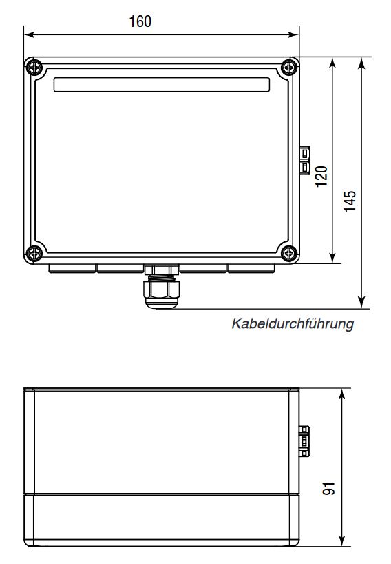 DC-Stringbox 2f 1100V/mess Verschr IP65 160x120x91mm