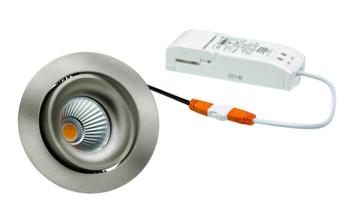 LED-Einbaustrahler 6W 3000K 718lm Konv ni 1LED Alu IP40 gebürstet Ø/EB68mm