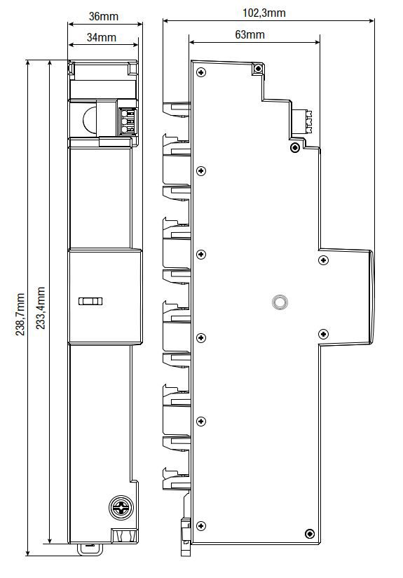 Kombi-Ableiter Sammelsch TN-S TT 240VAC 1,5kV 2TE 4p Netzform TN-S opt