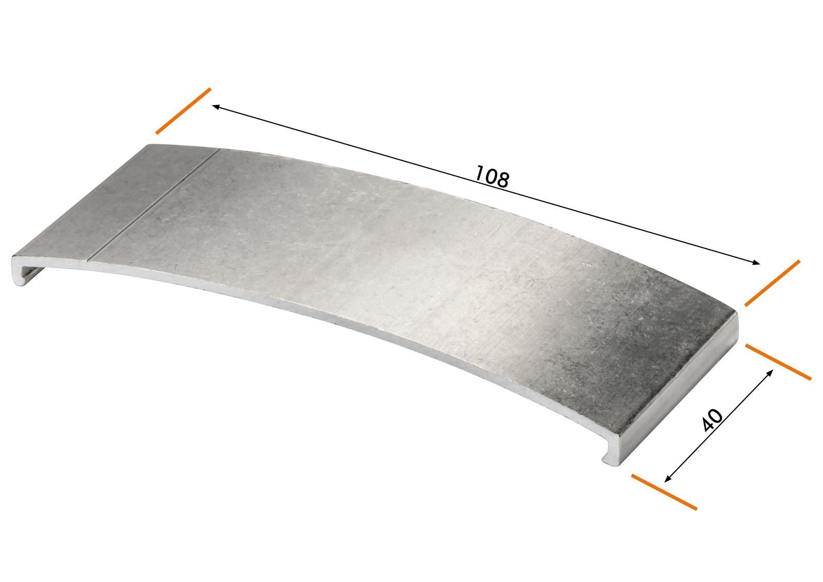 PV-Klammer zur Befestigung des Auslegers Alu, Maße: 108x40x13mm