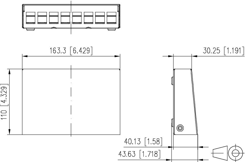Modulträger 8Ports net-works Wandmont RAL9010 43,63x163,3x110mm