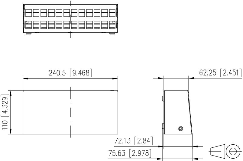 Modulträger 24Ports net-works Wandmont RAL9010 75,63x240,5x110mm