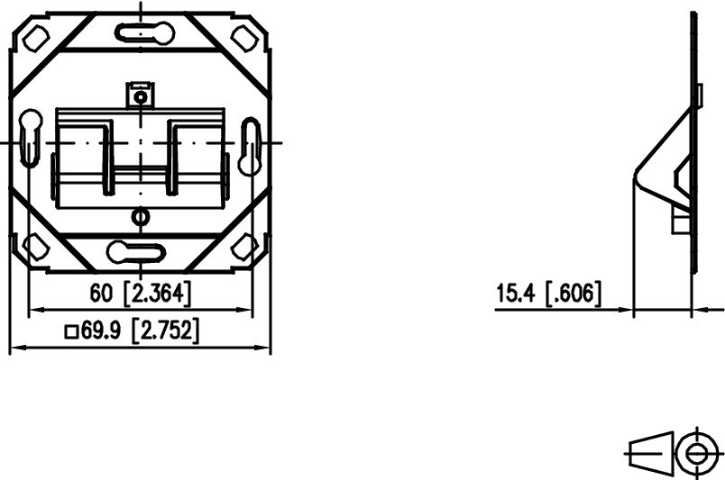 Modulaufnahme net-works 1f Kanaleinb schräg m.Staubschutz